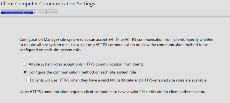 Client Computer Communication Settings